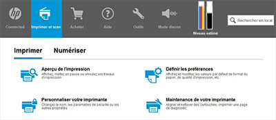 Logiciel de gestion de l'imprimante (impression, numérisation, outils et préférences)