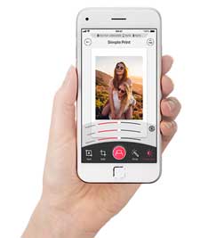 Application de retouche photo de Fujifilm (téléchargeable sur Google Play Store et App Store