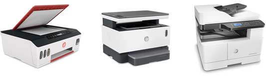 Listes d'imprimantes HP